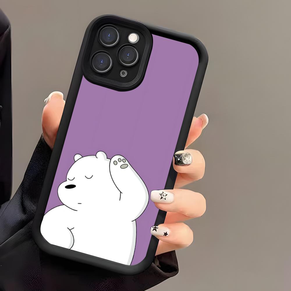 Ice Bear Phone Case For IPhone 17 Air 16 E 15 14 Plus 13 12 11 Pro Max Black Sky Eye Stepped Protective Case