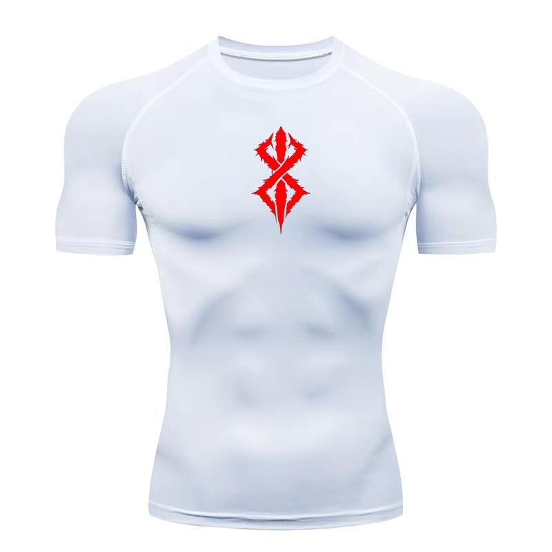 Graphic Compression Shirts for Men Gym Workout Running Rash Guard Undershirts Baselayers Athletic Quick Dry Tshirts Tees Tops