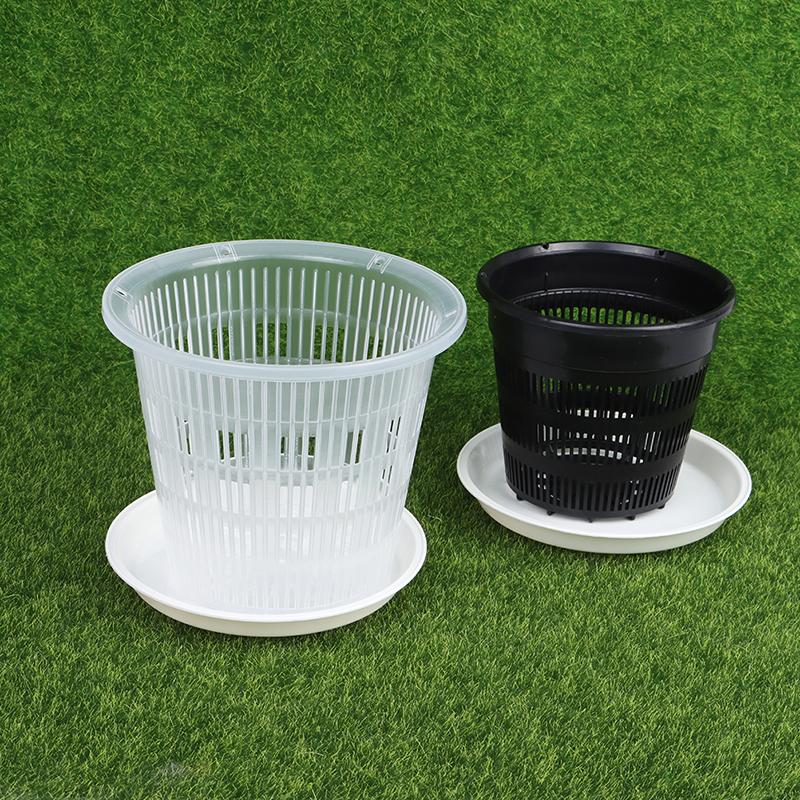 11cm/14cm Wurzelkontroll-Transparenter Blumentopf für Phalaenopsis-Orchidee Cattleya Pflanzung mit Stomata Heimdeko