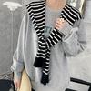 Spring and Autumn Air Conditioning Room Shoulder Neck Striped Shawl Outside Knitted Small Garment Versatile False Collar Shawl