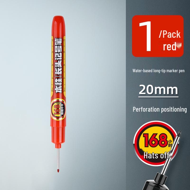 Jin Wannian 45mm Long-Head Refillable Waterproof Marker Pen for Deep Hole Woodworking and Construction.