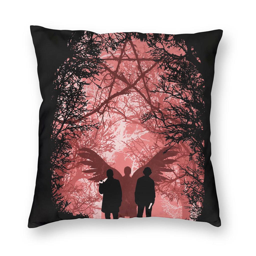 Supernatural Angel Pillowcase Printing Polyester Cushion Cover Decor Mark of Cain Throw Pillow Case Cover Seater Square Xcm