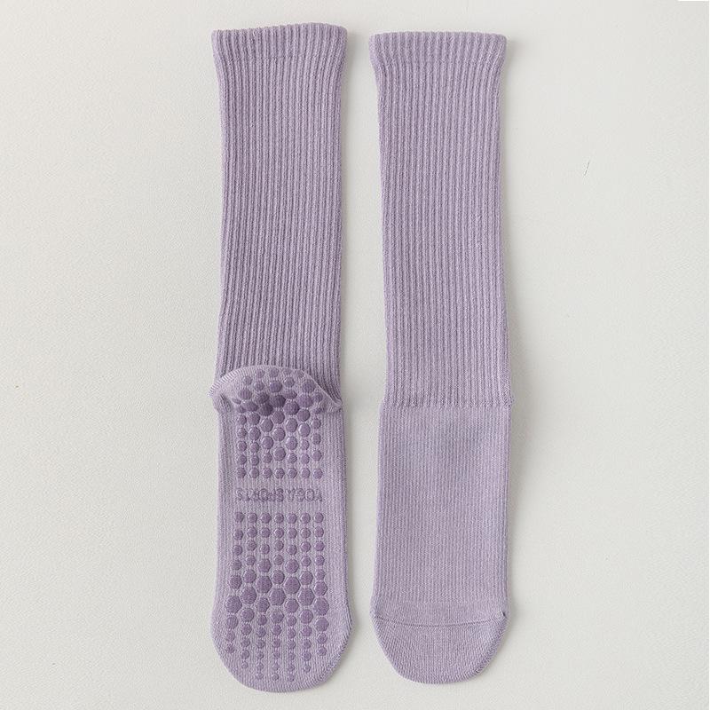Yoga Socks, Women's Mid-calf Socks, Professional Fitness Pilates Socks, Silicone Anti-slip Sports Long Socks, Sweat-absorbing Cotton Socks