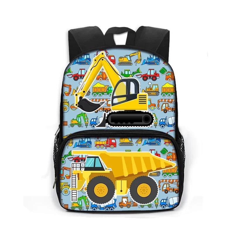 Schooltassen voor Kinderen Kinderen Kleuterrugzak Cartoon Brandweerauto Auto Graafmachine Tractor Rugzak voor Jongen Meisje Rugzak Boekentas