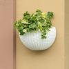 Imitation Rattan Wall-mounted Semi-circular Flower Basket No-punching Outdoor Garden Balcony Hydroponic Flower Pots Home Decor