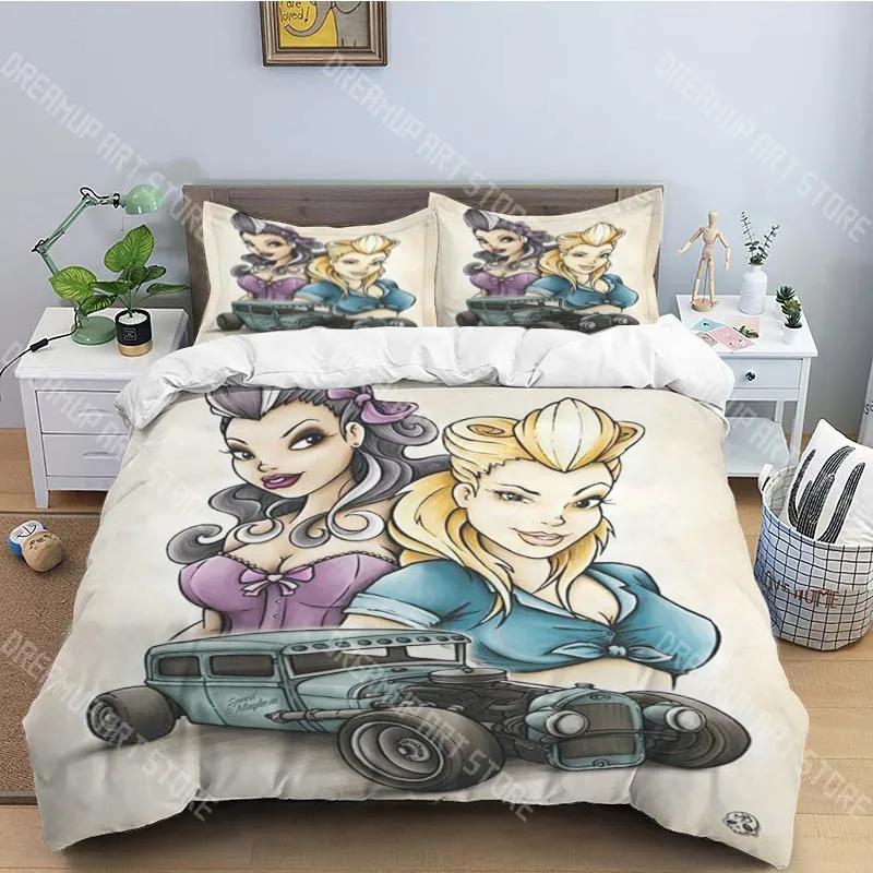R-Retro rock hip hop music fashion trend print three piece set suitable for children or adults quilt cover pillowcase bedding