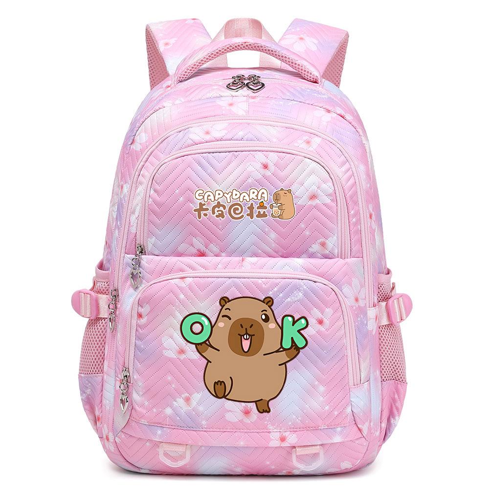 Cute Capybara Student Waterproof Backpack Girls Kids Back To School Book Bags Teenagers Schoolbags Women Travel Bagpack Mochila