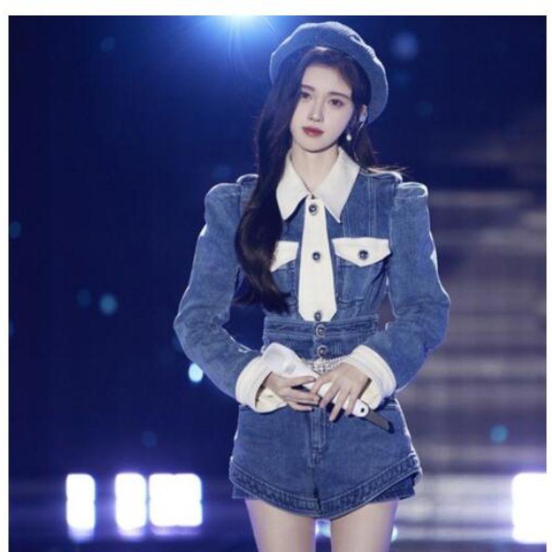 

Джинсовый костюм-двойка в стиле Юй Цзинъи на весну и осень Picture Color L