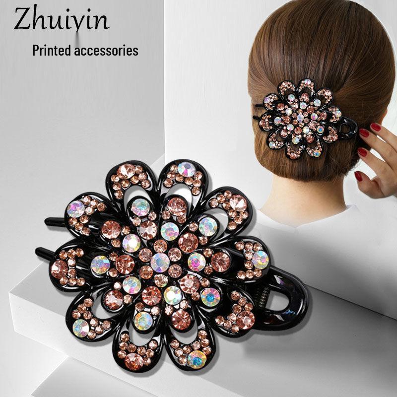 Luxury Korean Rhinestone Hair Claw Clip for Updos