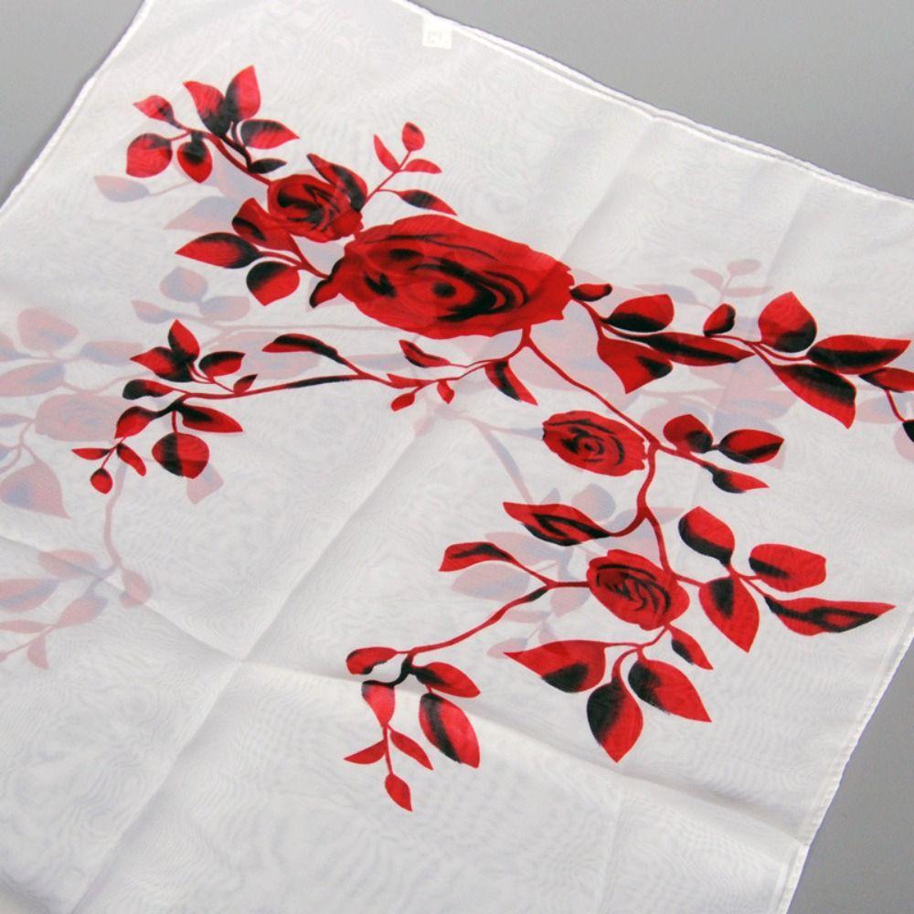 Trendy Branch Rose Pattern Chiffon Scarf Luxury Design Brand Spring Summer Scarf Long Cape Shawl For Women Girls