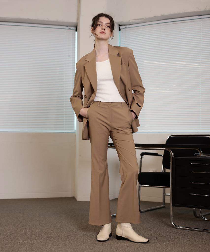 Leobeucham [Monica Bootcut Slacks Pants_Beige] Monica Bootcut Slacks Pants_Beige