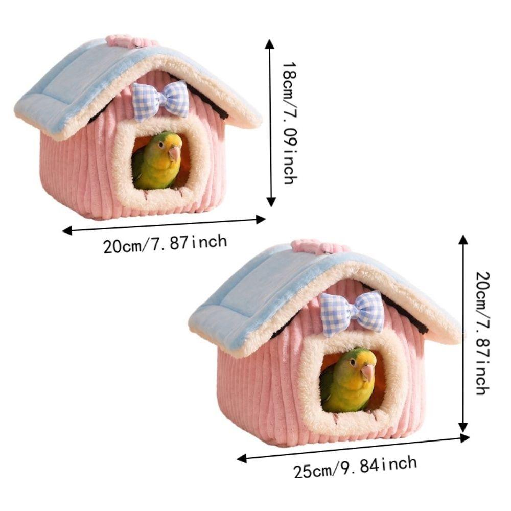 Lovely Soft Hanging Bird Nest Windproof Removable Parrot Warm Nest Comfortable Cold-Proof Bird Hanging Hammock Canary