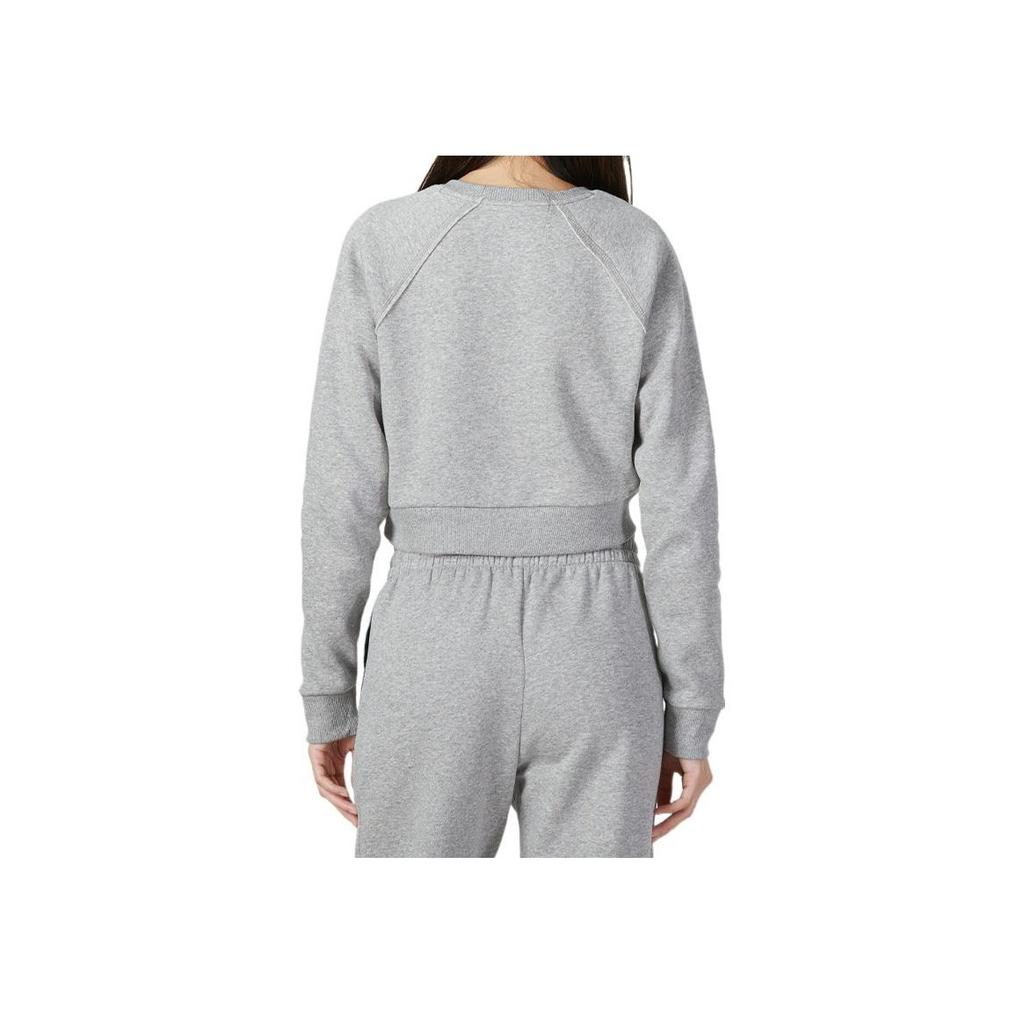 Under Armour Logo Print Pattern Round Neck Long Sleeve T-Shirt Women Tops Gray 1373600-294
