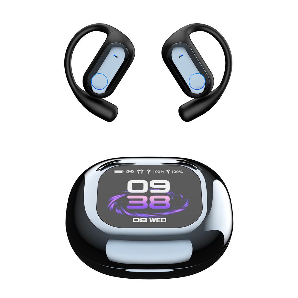 AI Smart Flip Earbuds with LCD Screen - Wireless Neckband with Long Battery Life and High Sound Quality