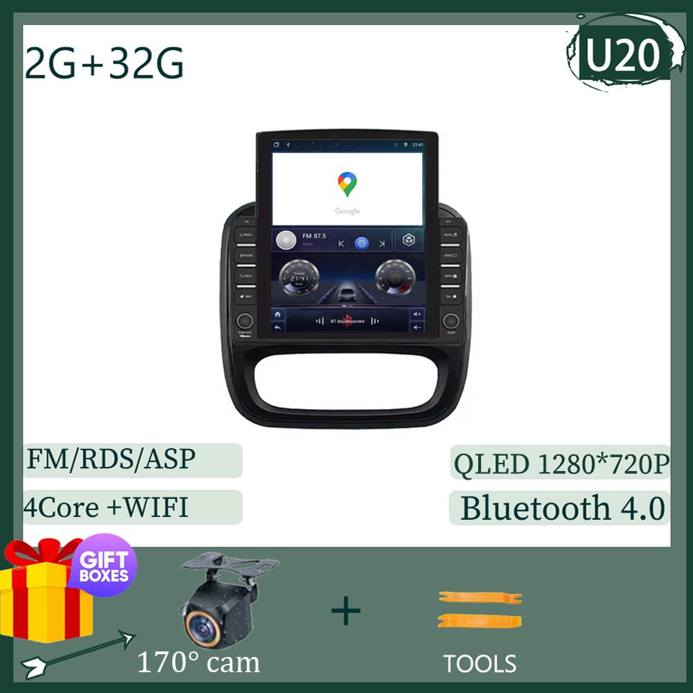 9.7 Inch Car Android For Renault Trafic 3 14-21 For Opel Vivaro B 2 Din Carplay GPS Navigation Intelligent System Touch Screen