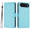 For iPhone 17 Air Case Solid Color Wallet Leather Phone Cover with Strap
