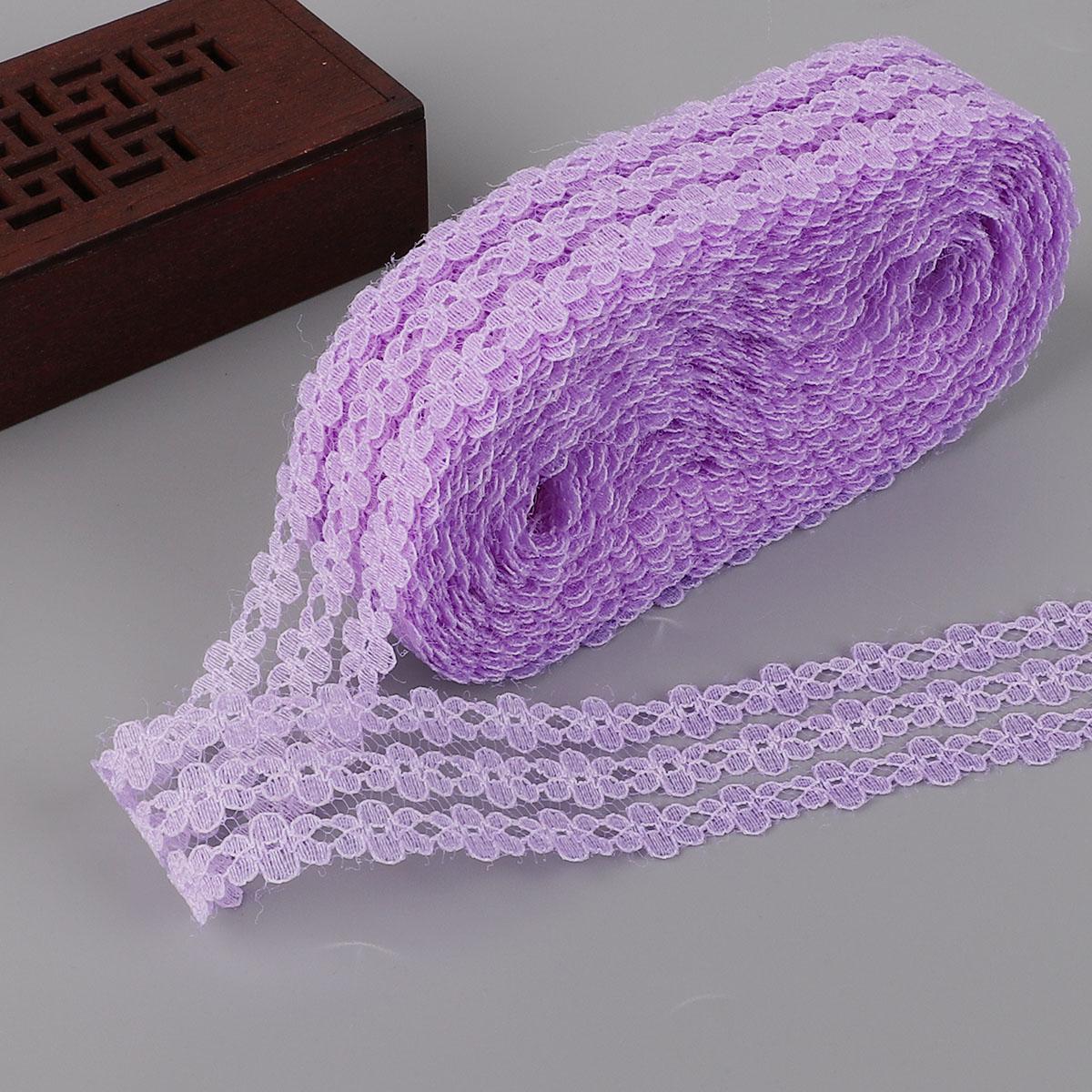 

10 ярдов 2,5 см ремесленные изделия вышитые сетчатые кружевные края ленты DIY ремесла фиолетовый