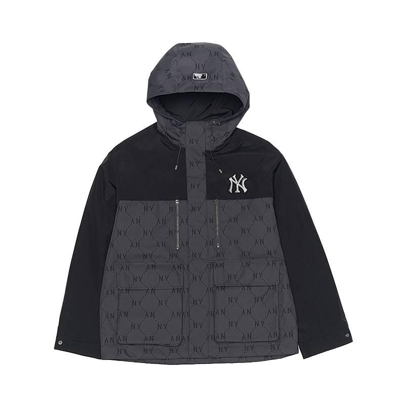 New MLB MONOGRAM Collection New York Yankees 25FW Jacket Unisex Standard Charcoal Gray 3AWJM0154-50CGS