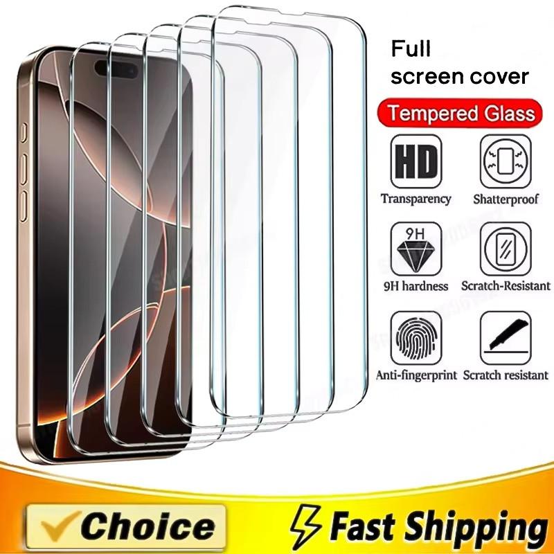 Tempered Glass Compatible for IPhone 17 16 15 14 13 11 12 Pro MAX 17Air X XS Xsmax XR 6 6s 7 8 Plus 5 5S SE Screen Protector Film
