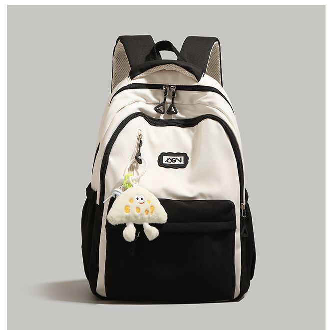 German High-end Contrasting Color Backpack 2025 New Versatile Large-capacity Backpack Women's Junior High School High-value Schoolbag