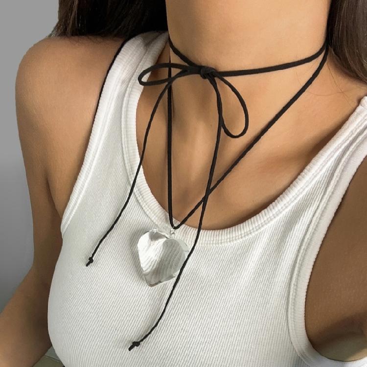 Goth Love Heart Clavicle Chain Women Girls Wedding Jewelry Party Birthday Gift
