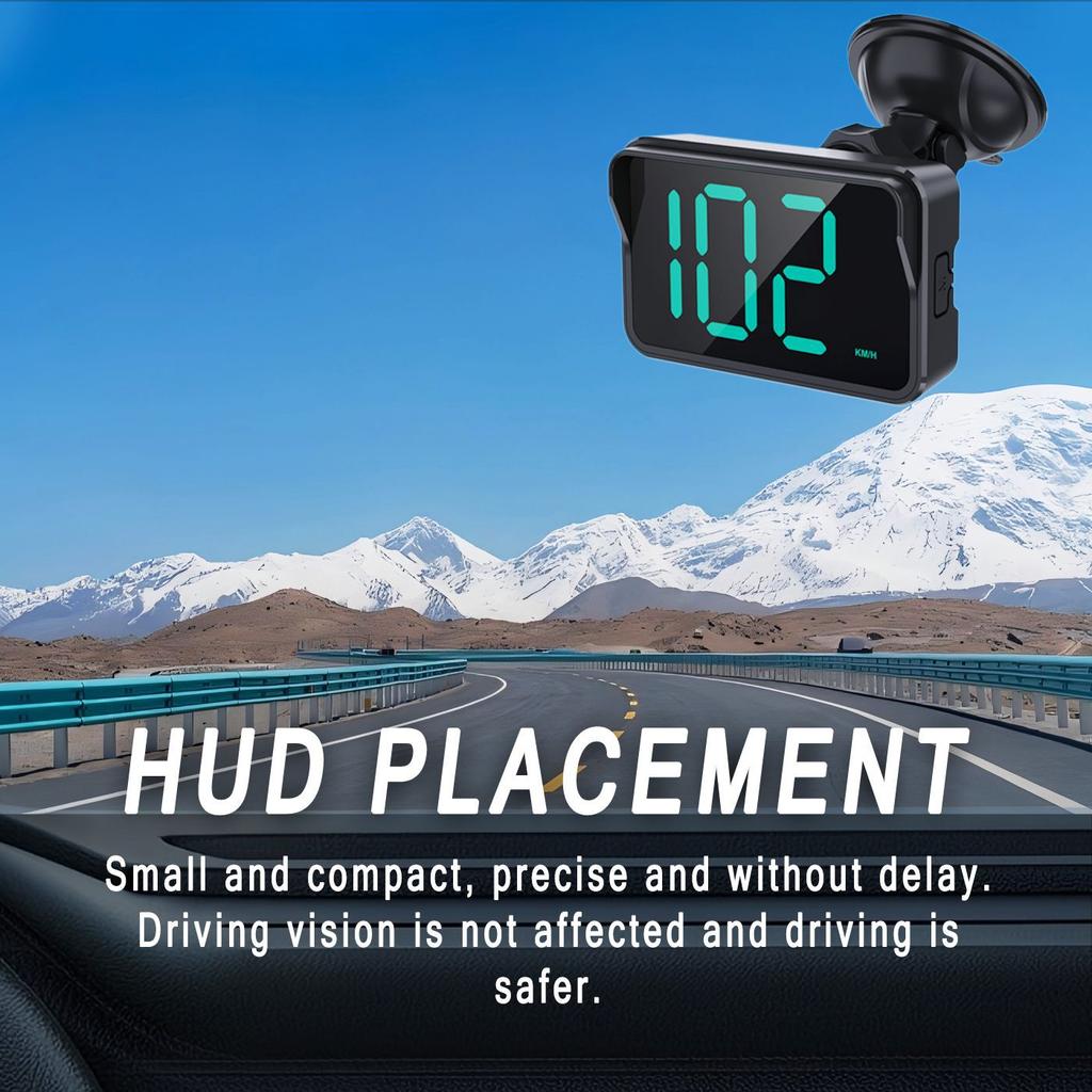 XMSJ Universal HUD Digital Speedometer GPS Head Up Display Digital  Plug and Play for All Car Plug and Play With Suction Cup
