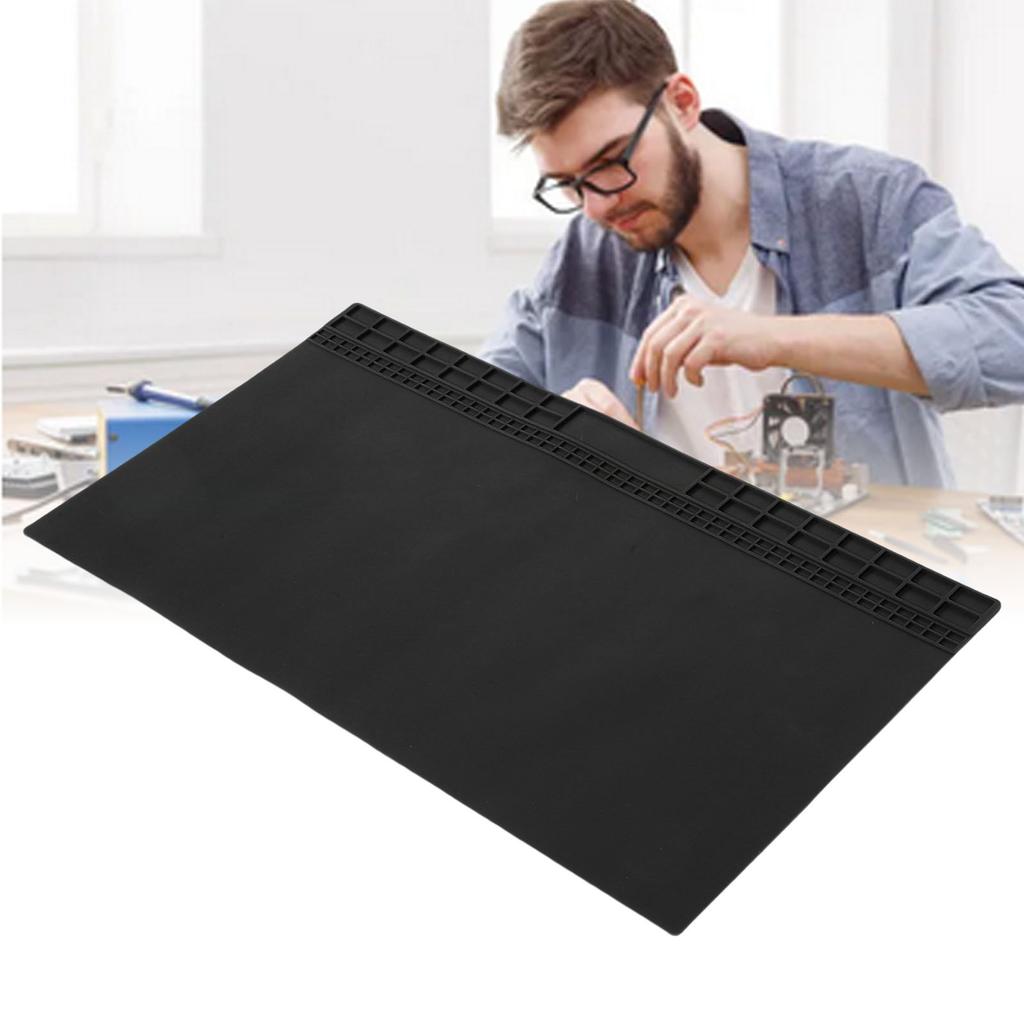 Extra Large Soldering Mat 27.6x15.7in Oversized Heatproof Silicone Workbench Pad for Electronics Phone Laptop Repair