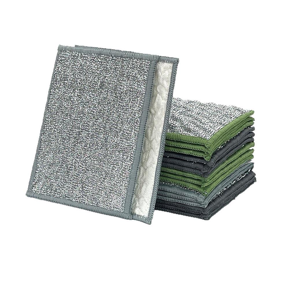 Wiping Rags Kitchen Cleaning Cloths Non-Stick Oil Microfiber Dishcloths Dishwashing Cloth Double-side Reusable Scouring Pad