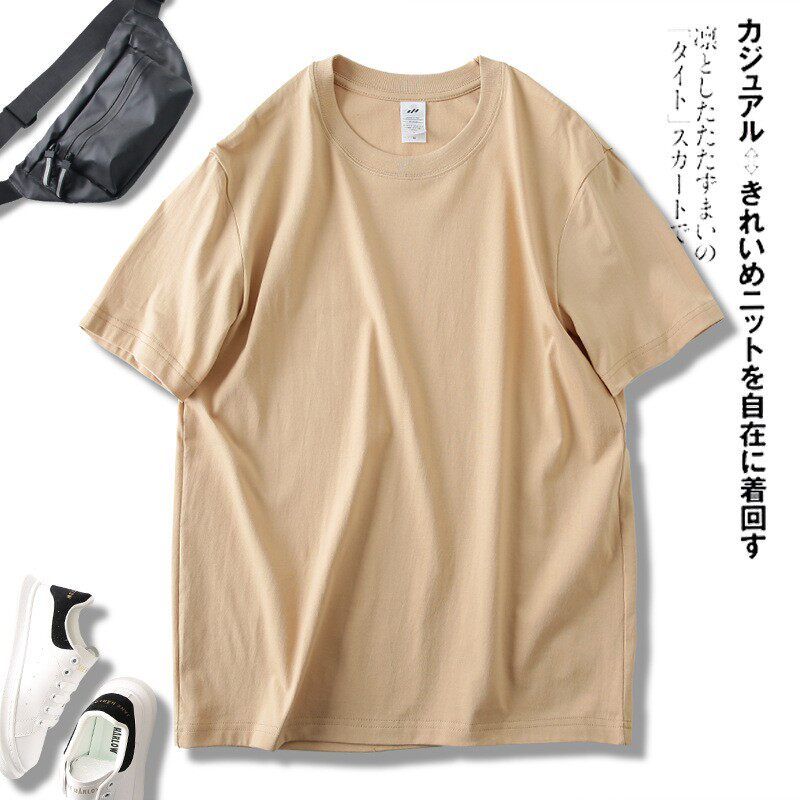 Big Sale Leak-Picking Export Men's Cut Label Tail Single Pure Cotton Short Sleeve T-Shirt Summer Solid Color Basic Half Sleeve Bottoming Shirt