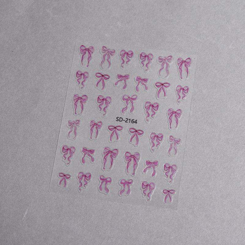 3D Ballet Bow & Ribbon Nail Stickers - DIY Nail Decals & Embossed Ornaments