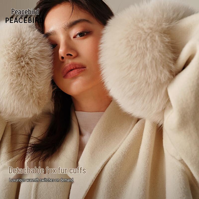 PEACEBIRD Women's Premium Wool Blend Double-faced Robe Coat