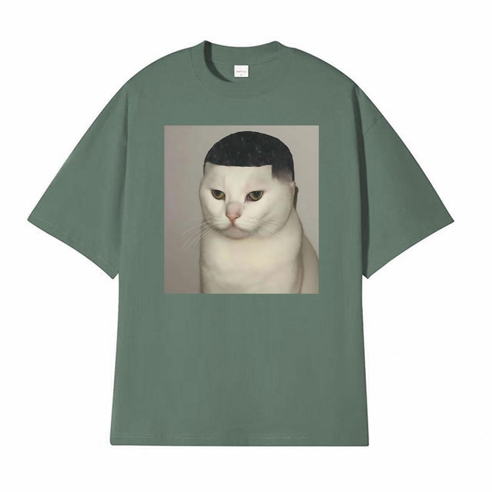 

Funny Haircut Unhinged Cat Meme Printed T Shirt Men Women Casual Cotton High Quality Tshirts Fashion Cool Classic Humor Tshirt 4XL