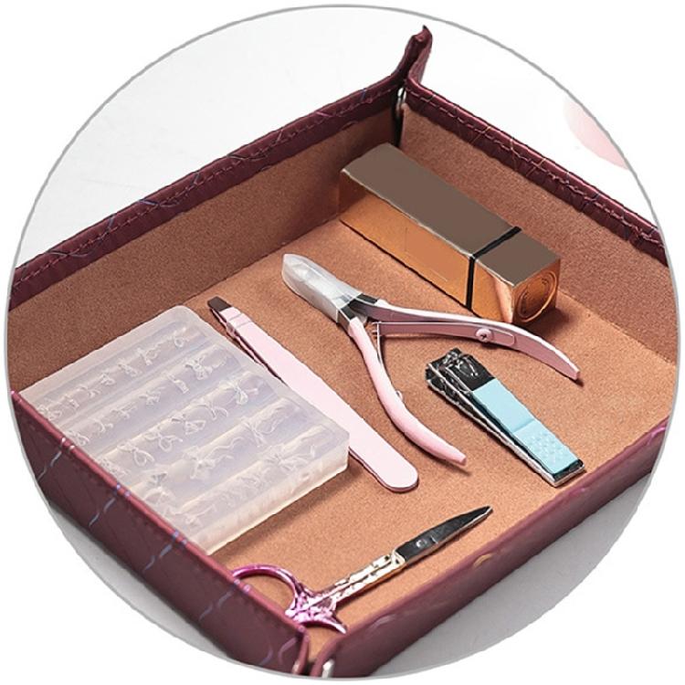 Fashion PU Leather Storage Tray Jewelry Storage Dish Desk Accessory Tray Suitable For Watches And Small Items