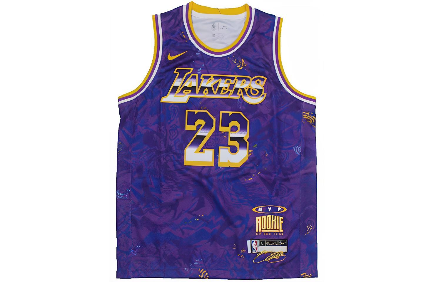 Nike Kids  Basketball Jersey Purple Gold Kids  3Z2B7BU4P-LAKJL XL