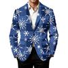 Men's Corduroy with Christmas Print Business Casual Suit Jacket for Holiday Party