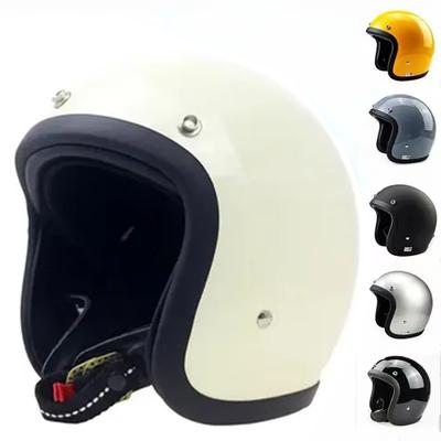 Retro Motorcycle Helmet Fiberglass Japanese Style Open Face 3/4 Helmet Motorbike Scooter Helmet for Men Women DOT/ECE Approved