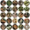 50pcs Retro Cartoon Aesthetic Forest Plants Animals Stickers Graffiti for Laptop Water Bottle Luggage Notebook Decals