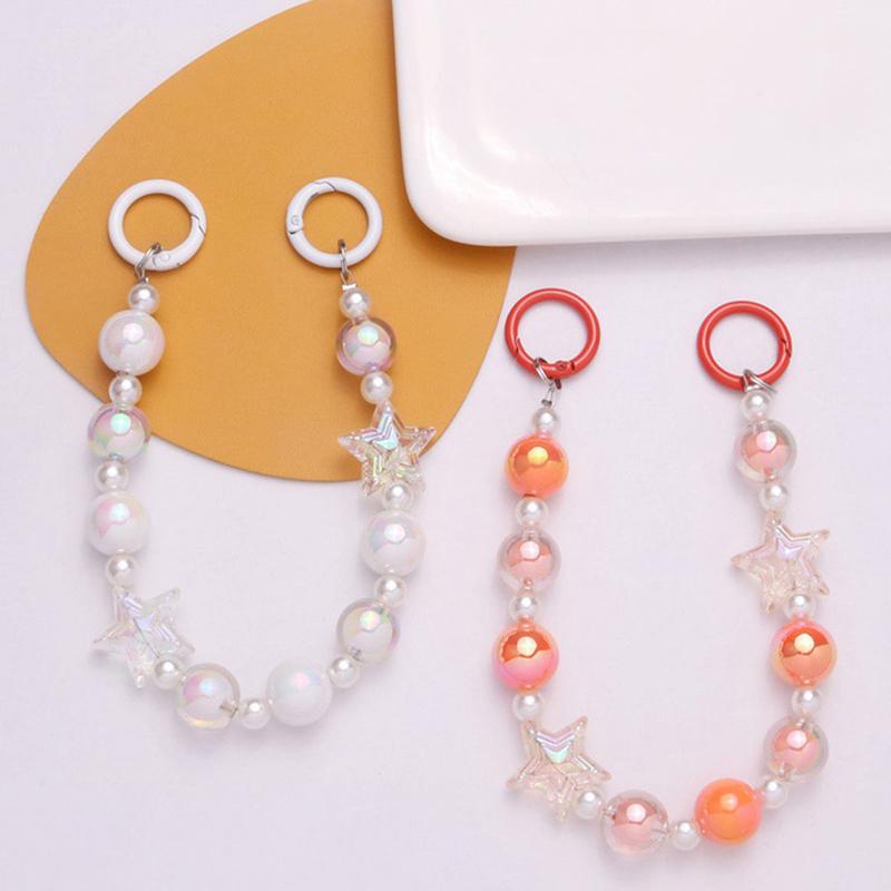 Creative Colorful Beaded Phone Chains Earphone Bag Pendant Ornaments Jewelry Toy