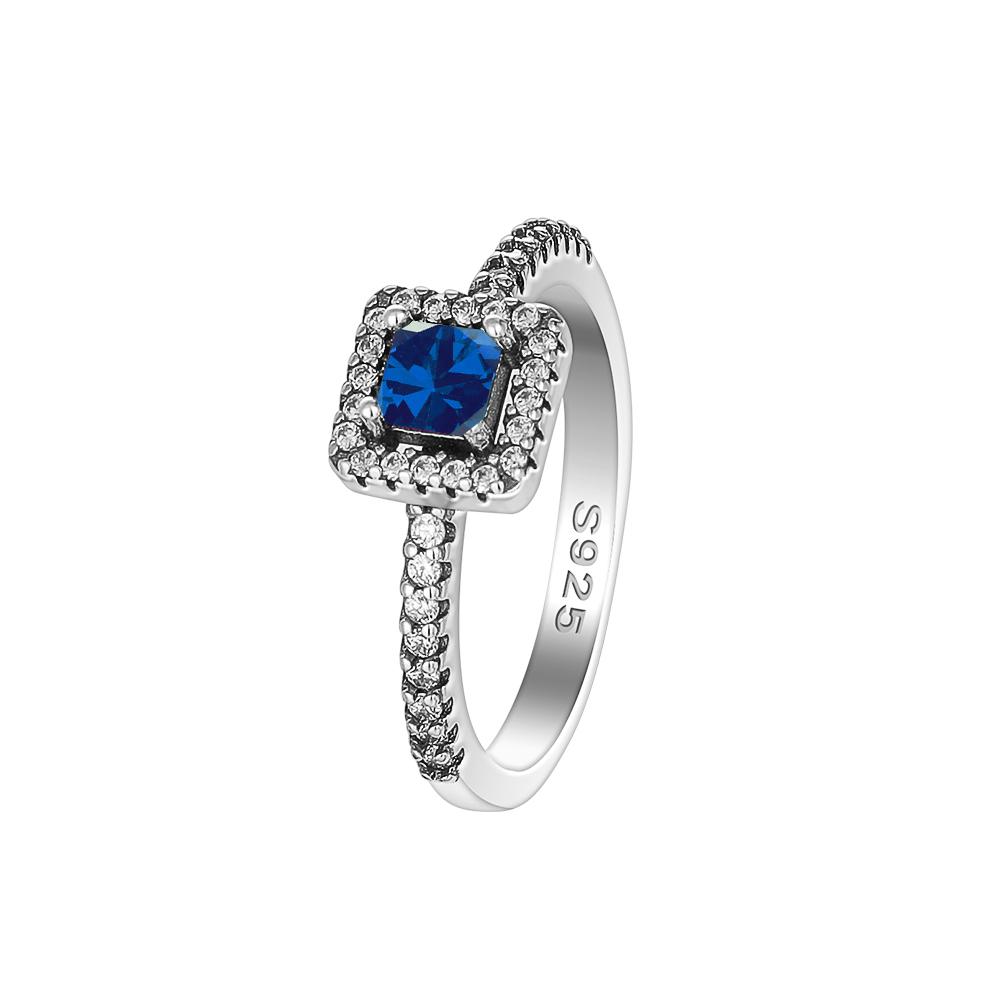Blauer 925er Sterlingsilberring Ringe für Damen Modeschmuck Accessoires Mond Schneeflocke Herz Geschenke Hochzeit 2025