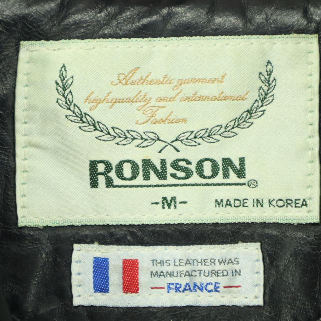 RONSON Long sleeve Half length leather jacket M black Sheep leather Men's Used