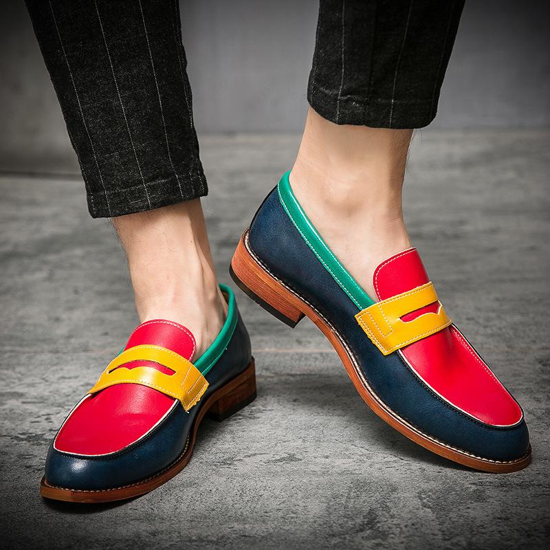 Men's Large-Size British Style Leather Loafers – Trendy Slip-On Driving Shoes for Hair Stylists.