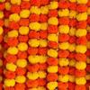 Runtowo 5 Stück 150 cm Künstliche Ringelblumen Girlande Künstliche Blumen für Diwali Allerseelen Halloween Hochzeitsfeier Dekoration
