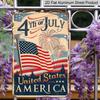2D Flat Vintage 4th of July USA Flag Aluminum Sign Independence Day Decor 4th of July Party, Independence Day Decor, Patriotic Backyard, Summer