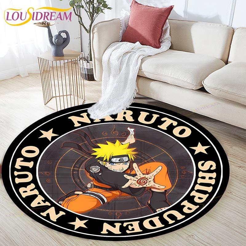 Cartoon Naruto Round Children Carpet Simplicity Animal Bunny Bee Pattern Children Flannel Carpet Baby Hand Print Carpet