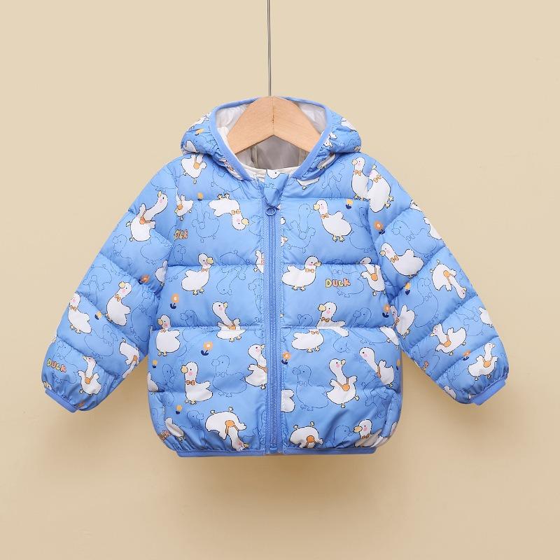 Giacca Imbottita con Cappuccio Leggera a Cartoni Animati Unisex per Bambini Piccoli Maschi e Femmine