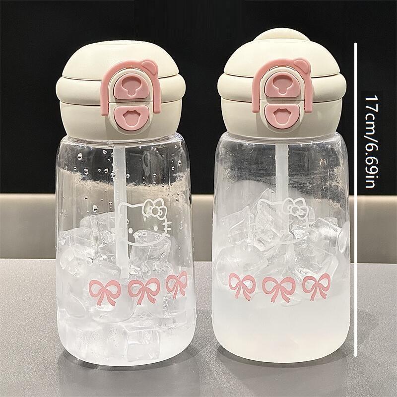 500ml Hello Kitty Brčko Kelímek Roztomilý Přenosný Plastový Kelímek Jednoduchý Studentský Dvojitý Kelímek na Pití Sportovní Nepropustný Kelímek na Vodu Dárek pro Dívky
