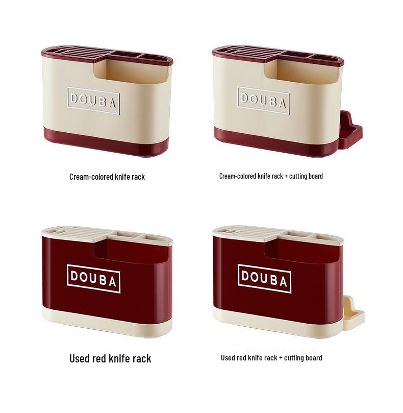 Dopamin Multifunktionaler Küchenmesser- und Schneidebretthalter mit integrierter Aufbewahrung.