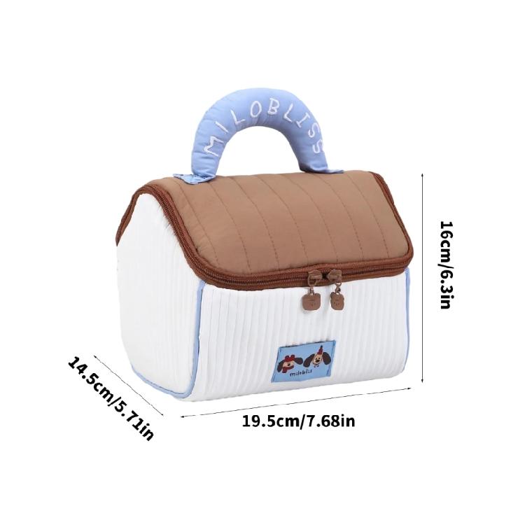 Schönes Haus Kosmetiktasche Handgehaltene Make-up-Tasche Große Kapazität Hautpflege Aufbewahrungstasche Kulturtasche Reise Waschtasche