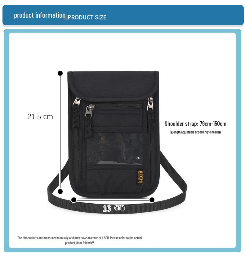 Multi-functional Anti-theft RFID Neck Lanyard: Portable ID & Passport Holder.