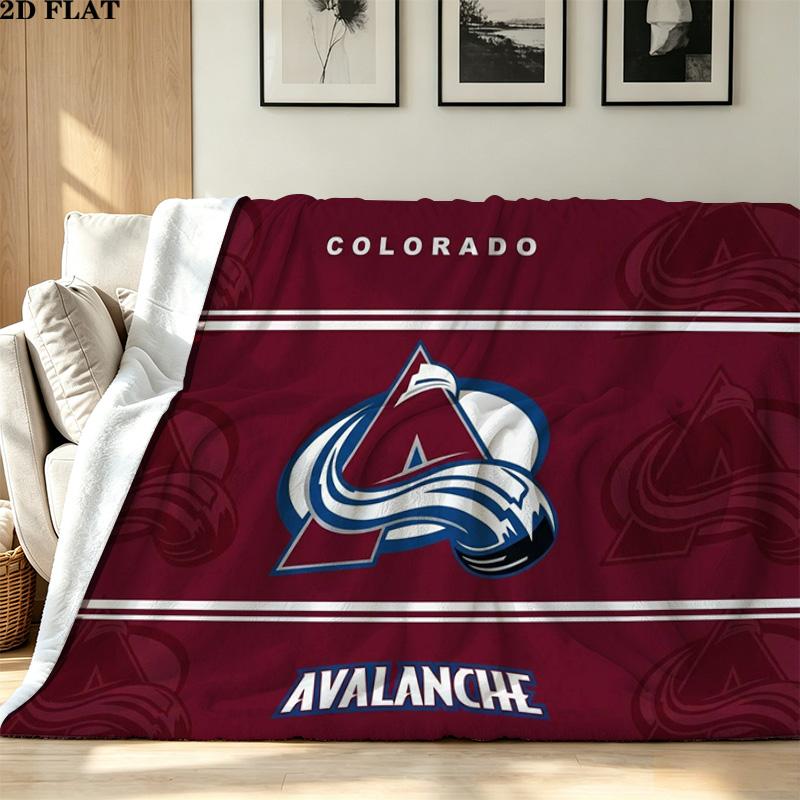 Colorado Avalanche Print Flannel Blanket High Quality Warm Comfortable Cover for All Seasons Perfect for Gifts Home Decor